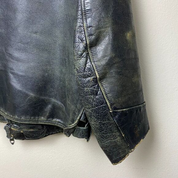 Vintage 70s Harley Davidson NY Police Department Leather Jacket Large Heavy - Picture 9 of 15